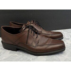 ECCO Johannesburg Perforated Oxford Dress Shoes Size‎ 45 11/11.5 Mink Bike Toe